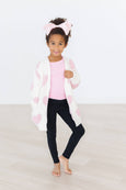 Mila & Rose - Coconut/Light Pink Heart Cozy Cardigan