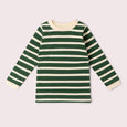 Little Green Radicals - Olive Green Striped Long Sleeve T-Shirt - Organic Cotton