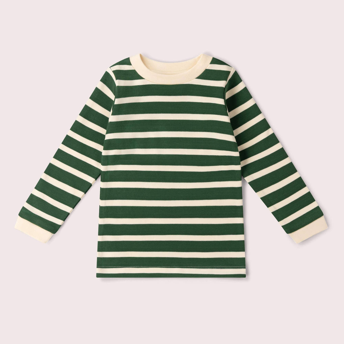 Little Green Radicals - Olive Green Striped Long Sleeve T-Shirt - Organic Cotton