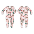 Sweet Bamboo - Santa’s Cookies Pink - Zipper Footie -