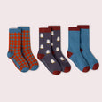 Little Green Radicals - Blue Penguins Ankle Socks 3 Pack in box