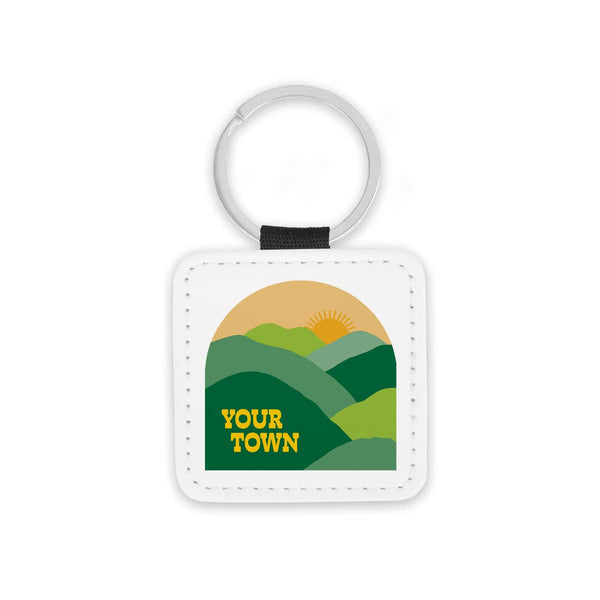 Rock Scissor Paper - Personalized City Key Chain - Green Valley View