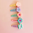 XOXO - Set of 5 Colorful Flowers Snap Hair Clips