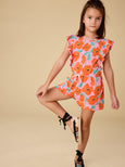 Tea Collection - Flutter Sleeve Romper - Poppy Poppies