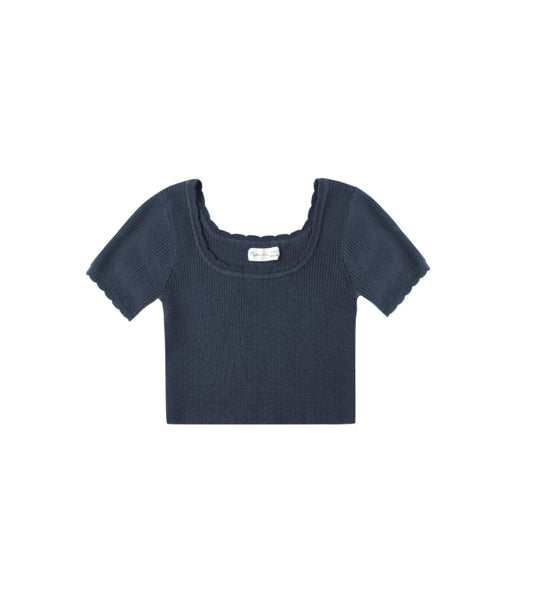 Rylee & Cru l Navy Knit Ribbed Top -