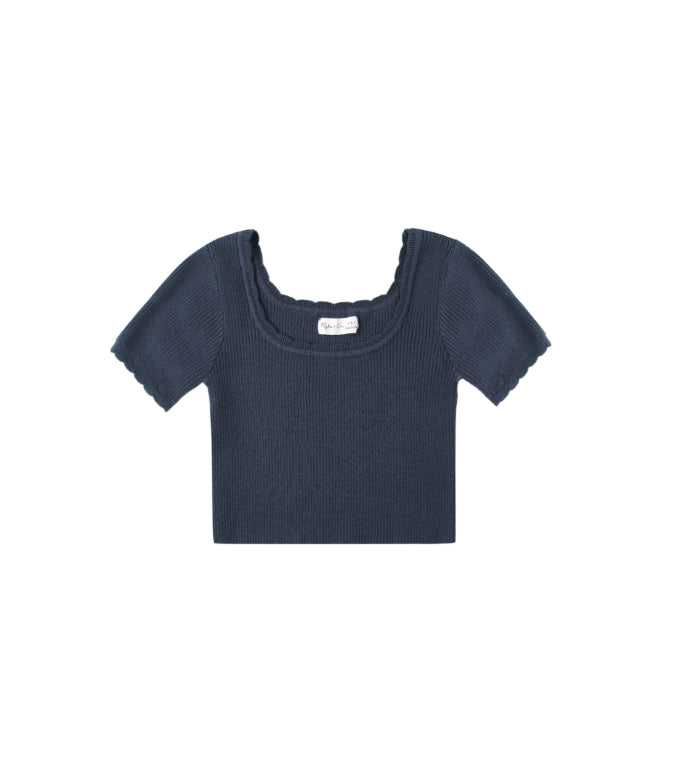 Rylee & Cru l Navy Knit Ribbed Top -