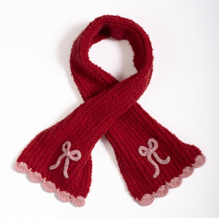 Wild Wawa - Bow  Scarf in Crimson