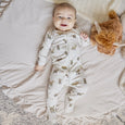 Petit Lem - Highland Cow Print on Crème LunaKnit Sleeper