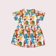 Little Green Radicals - Flora And Fauna Button Through Short Sleeve Dress