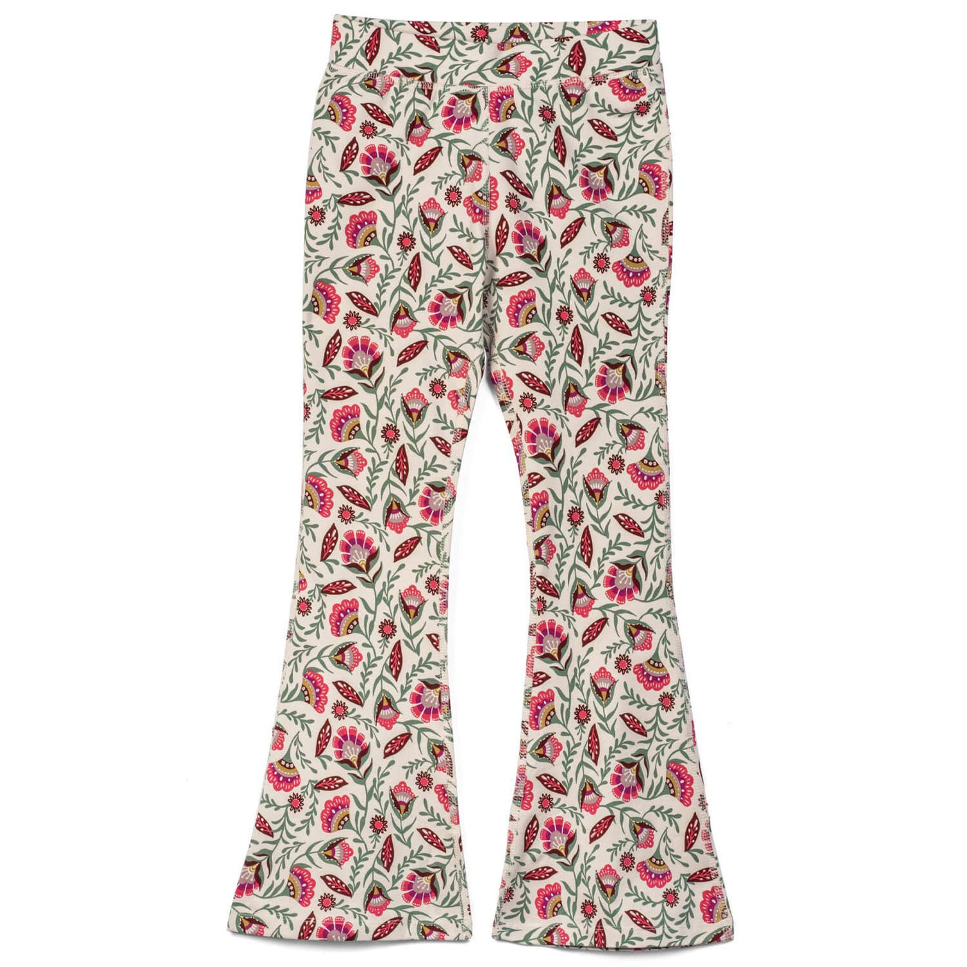 Mightly - Girls Flared Leggings Folk Floral