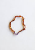 CanyonLeaf - Polished Cognac Baltic Amber + Amethyst || Necklace