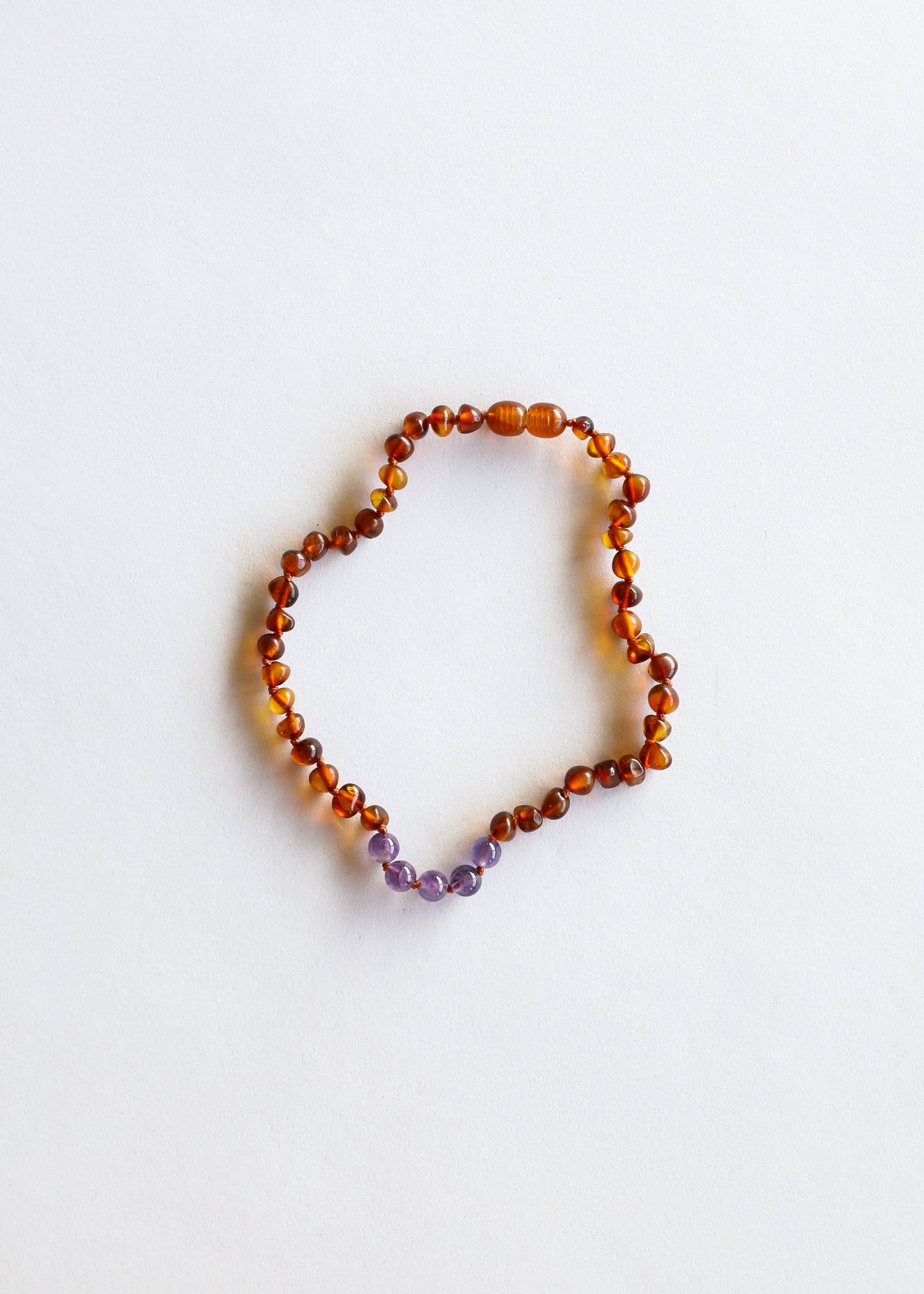 CanyonLeaf - Polished Cognac Baltic Amber + Amethyst || Necklace