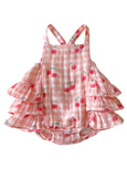 SIIX Collection - Gingham Cherries / Muslin Ruffle Sunsuit