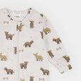 Petit Lem - Highland Cow Print on Crème LunaKnit Sleeper