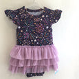 Bird & Bean® - Baby Tulle Skirted Bodysuit - Firework - 4th of July