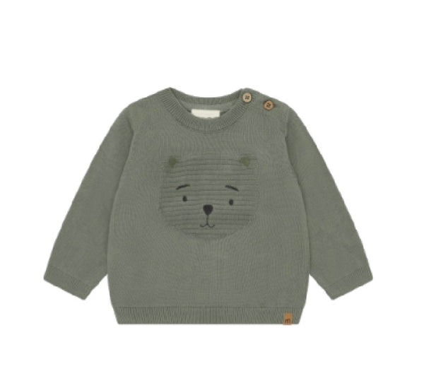 Minymo - Bear Pullover Knit Long Sleeve - Shadow