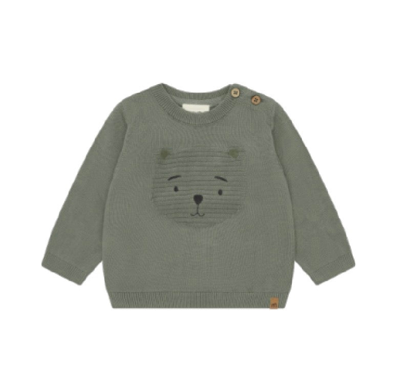 Minymo - Bear Pullover Knit Long Sleeve - Shadow