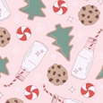 Sweet Bamboo - Santa Cookies - Pink - Two Piece