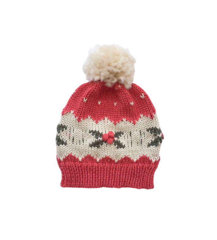Wild Wawa - Knitted Beanie - Intarsia Red