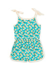 Tea Collection - Tie Shoulder Sporty Romper - Kitty Floral