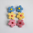 iMiN Kids - Flower Clip On Earrings Pink / Yellow / Blue