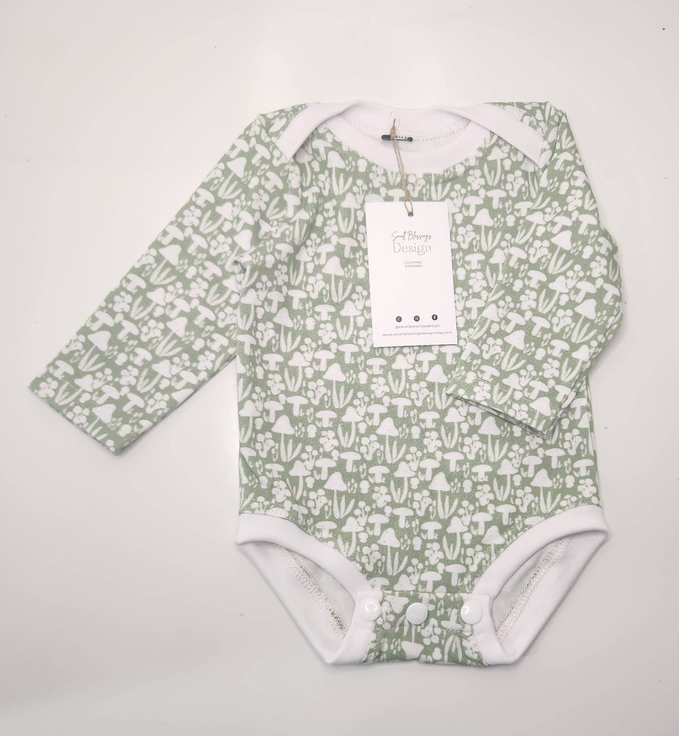 Small Blessings Design - Mushroom Onesie - Short Sleeve