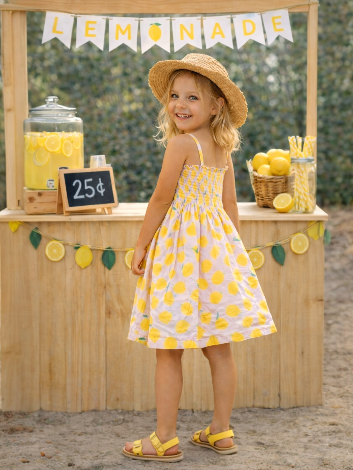 SIIX Collection - Lemon Sorbet / Muslin Smocked Tube Dress