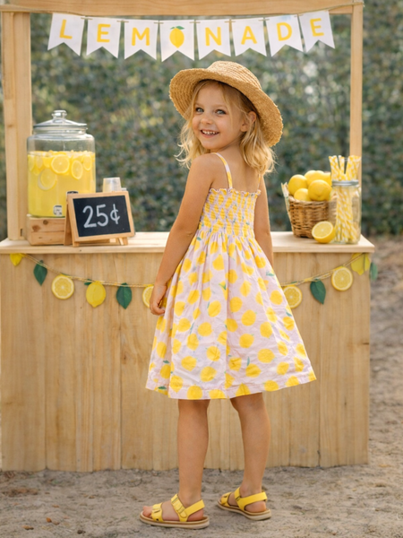 SIIX Collection - Lemon Sorbet / Muslin Smocked Tube Dress