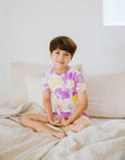 Vaenait Baby - Tie Dyeing Gold Purple Short Sleeve PJs