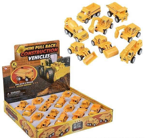 La Luna Bella - Toys - 2.5" MINI DIE-CAST PULL BACK CONSTRUCTION VEHICLES  Car Toys