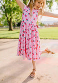 Ollie Jay - Tank Dress in Strawberry Dream | girls Pocket Twirl Dress
