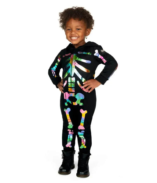 Tipsy Elves - Iridescent Skeleton Baby and Toddler Halloween Costume Onesie