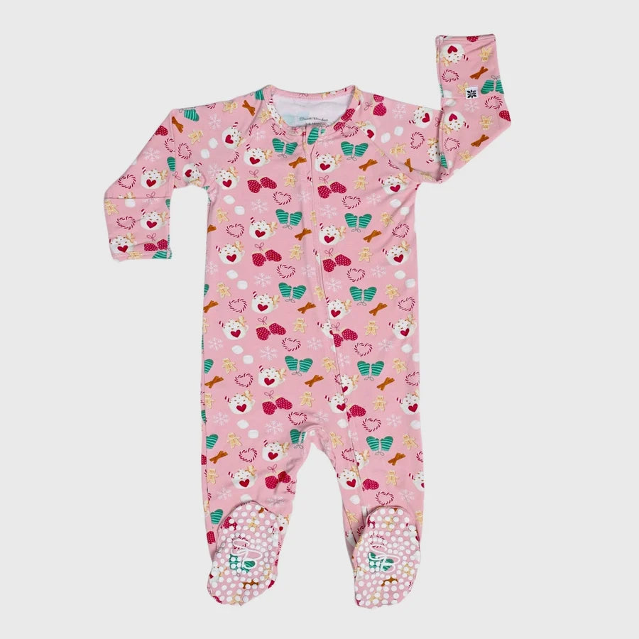 Sweet Bamboo - Holiday Spirit - Zipper Footie