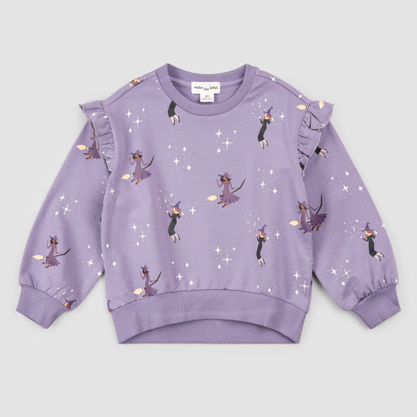 Miles the Label - Witches Glow-in-the-Dark Print on Twilight Sweatshirt