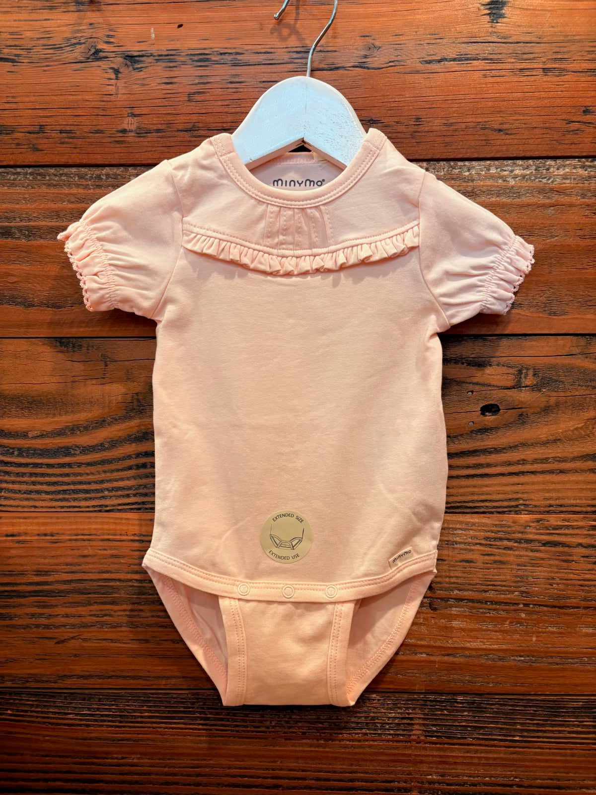 Minymo -  Short Sleeved Extendable Onesie - Delicate Pink