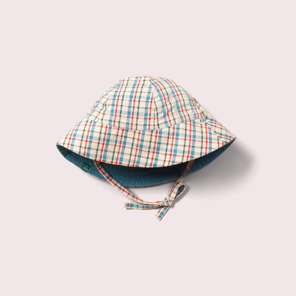 Little Green Radicals - Checked Seersucker Reversible Sunhat