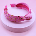 Frog Sac - Kids Knot Headband - Gold Heart Stud Velvet Hair Accessories