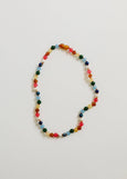 CanyonLeaf - Raw Baltic Amber and Pearl Necklace + Bright Pink Gemstones