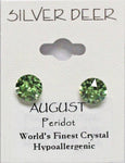 Silver Deer Crystal -Crystal Birthstone Earring