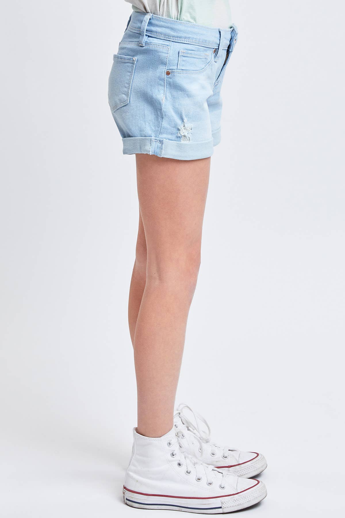 YMI - Girls Basic 1-Button Cuffed Shorts