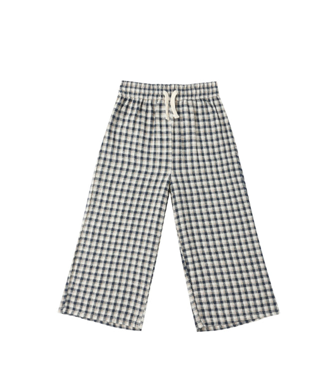 Rylee & Cru l Wide Leg Pant - Navy Plaid
