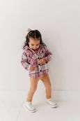 Babysprouts | Kid's Hooded Shacket - Granite Plaid