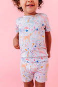 Bird & Bean® - Kids Short Bamboo Pajamas - Estelle Unicorn 