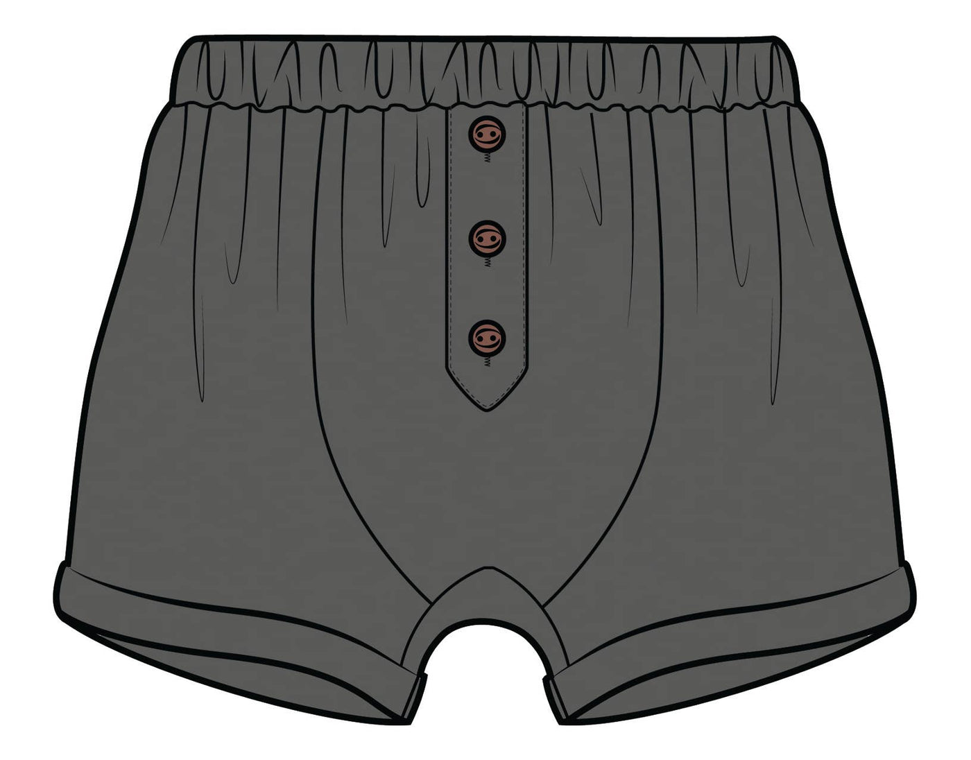 City Mouse Studio - Boxer Short- Charcoal