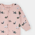 Petit Lem - Meowy & Bright Print on Peony Blush Sleeper