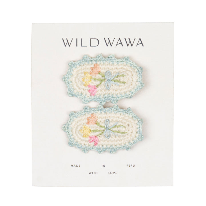 Wild Wawa - Crochet Clip - Blue Bouquet