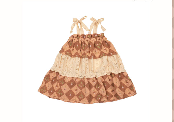 Wild Wawa - Amber Dress in Patchwork Floral Dusted Clay