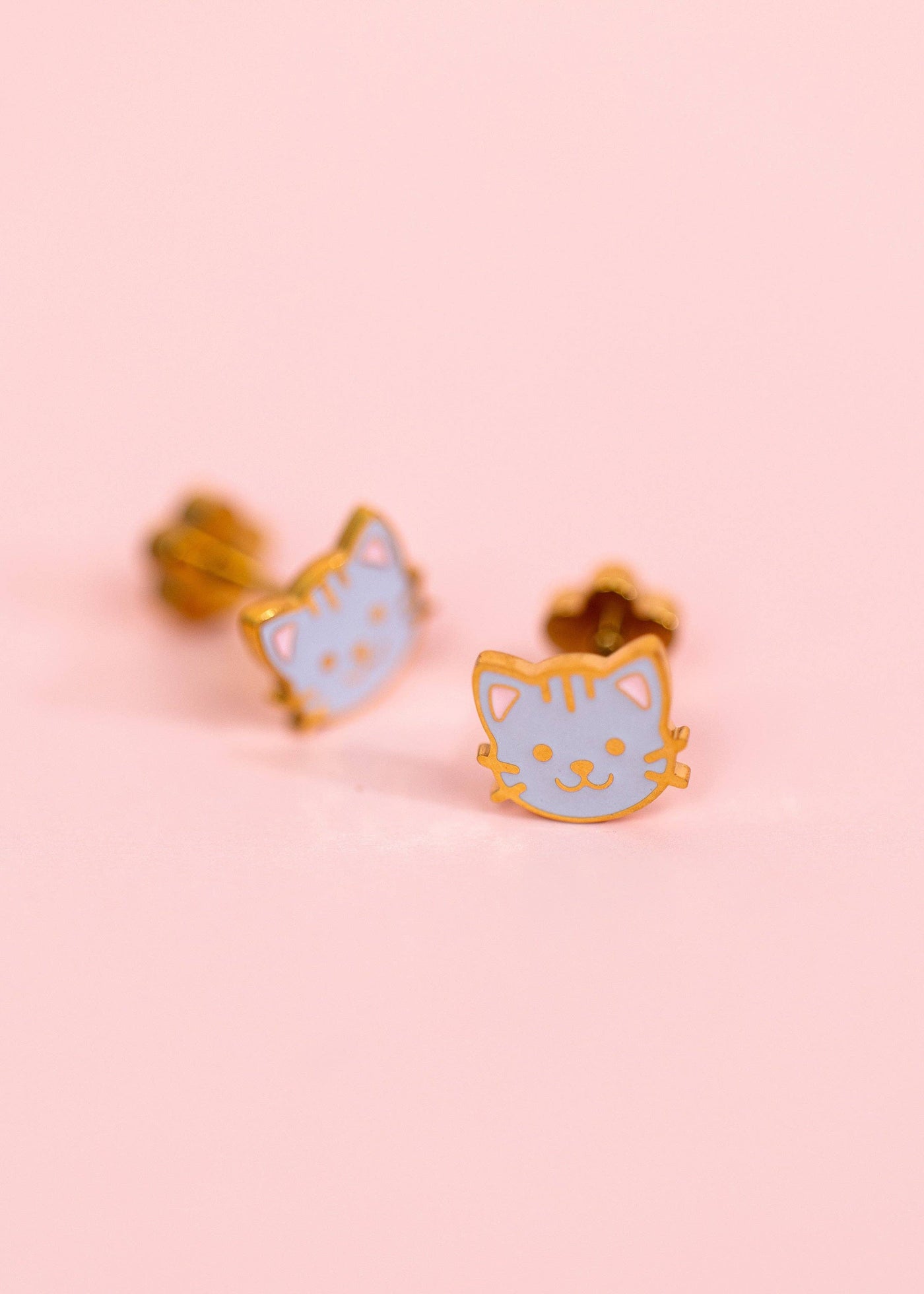 Pierced Co - Gray Cat Earrings