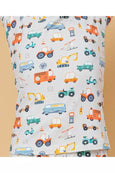 Bird & Bean® - Kids Short Modal Bamboo Pajamas -Cars, Trucks, Construction