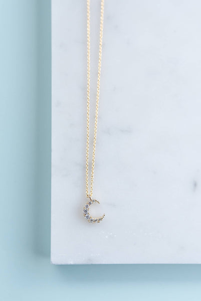 Helmsie - Moon Single Necklace 18"